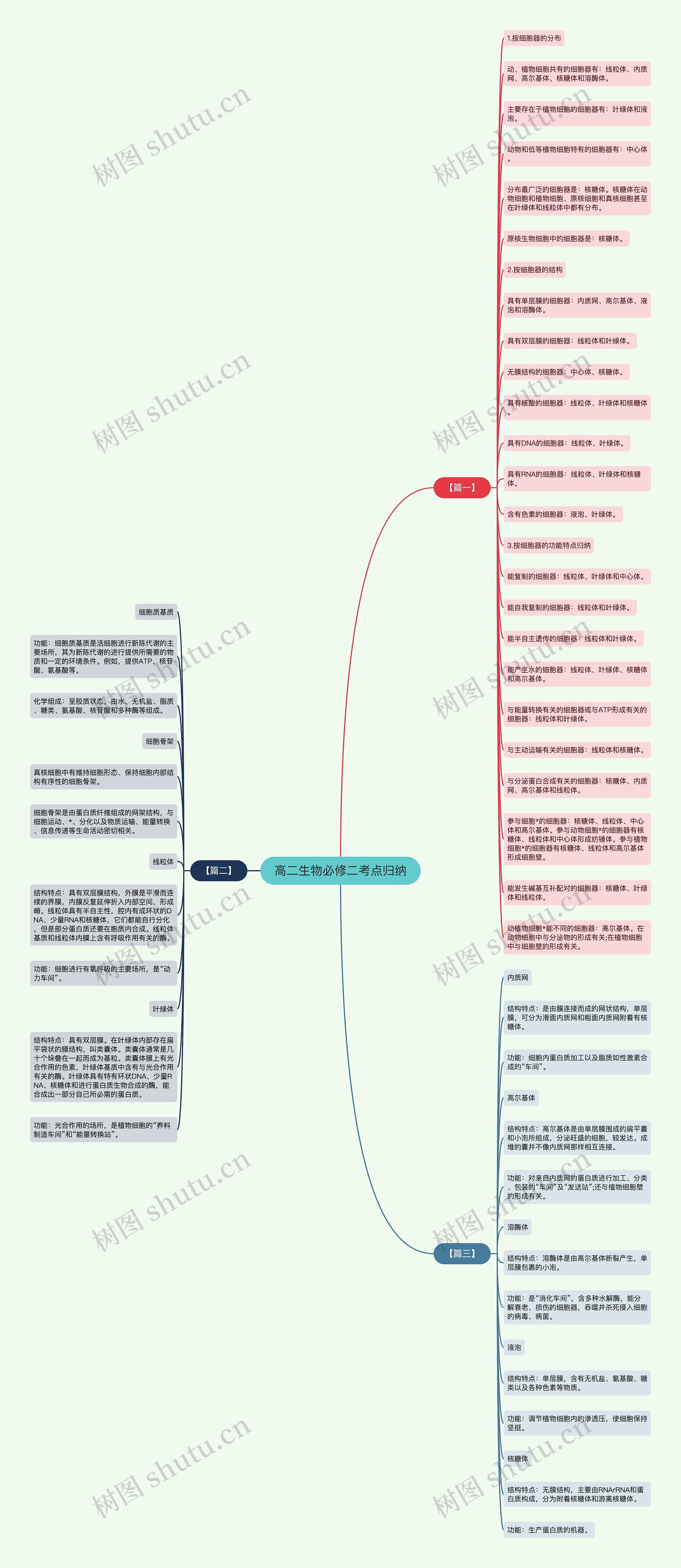 高二生物必修二考点归纳思维导图