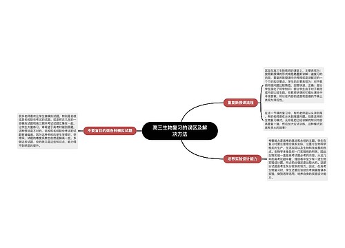 高三生物复习的误区及解决方法