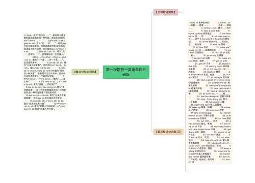 第一学期初一英语单词外研版