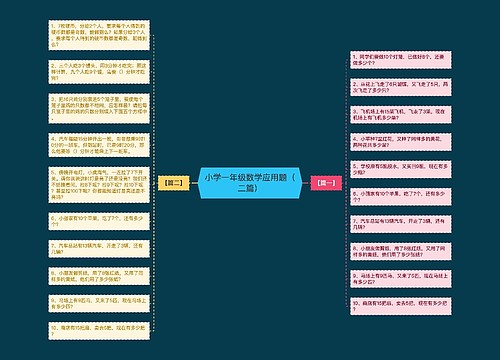 小学一年级数学应用题（二篇）