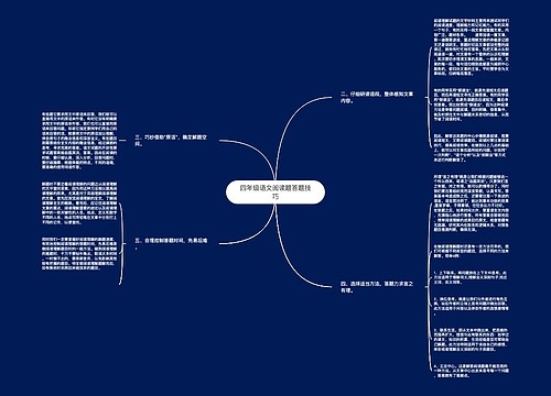 四年级语文阅读题答题技巧