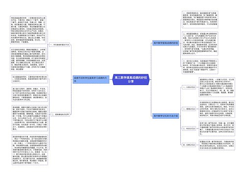 高三数学提高成绩的妙招分享 高三数学提高成绩的妙招分享