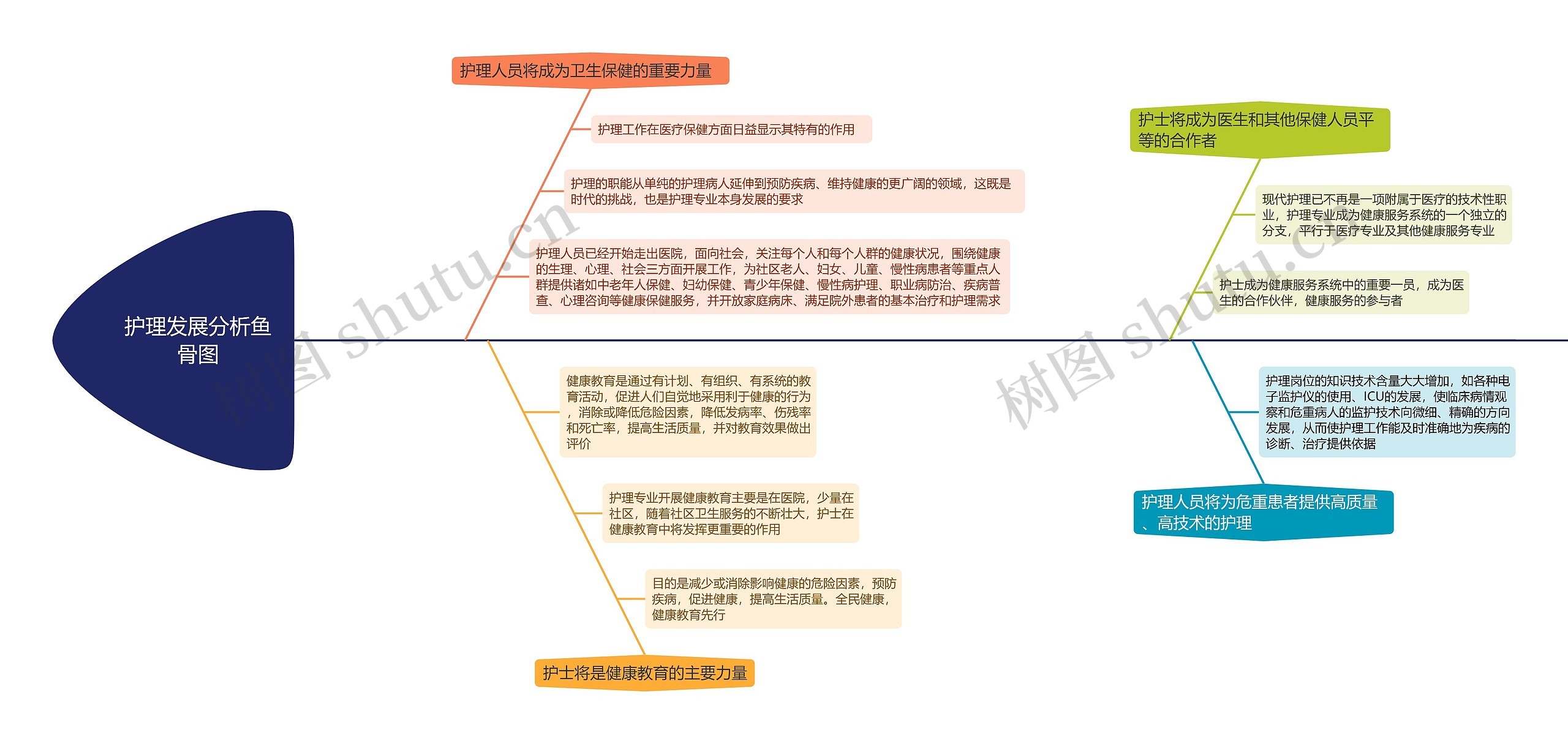 护理发展分析鱼骨图