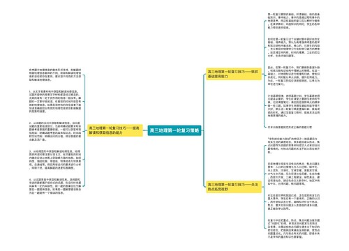 高三地理第一轮复习策略