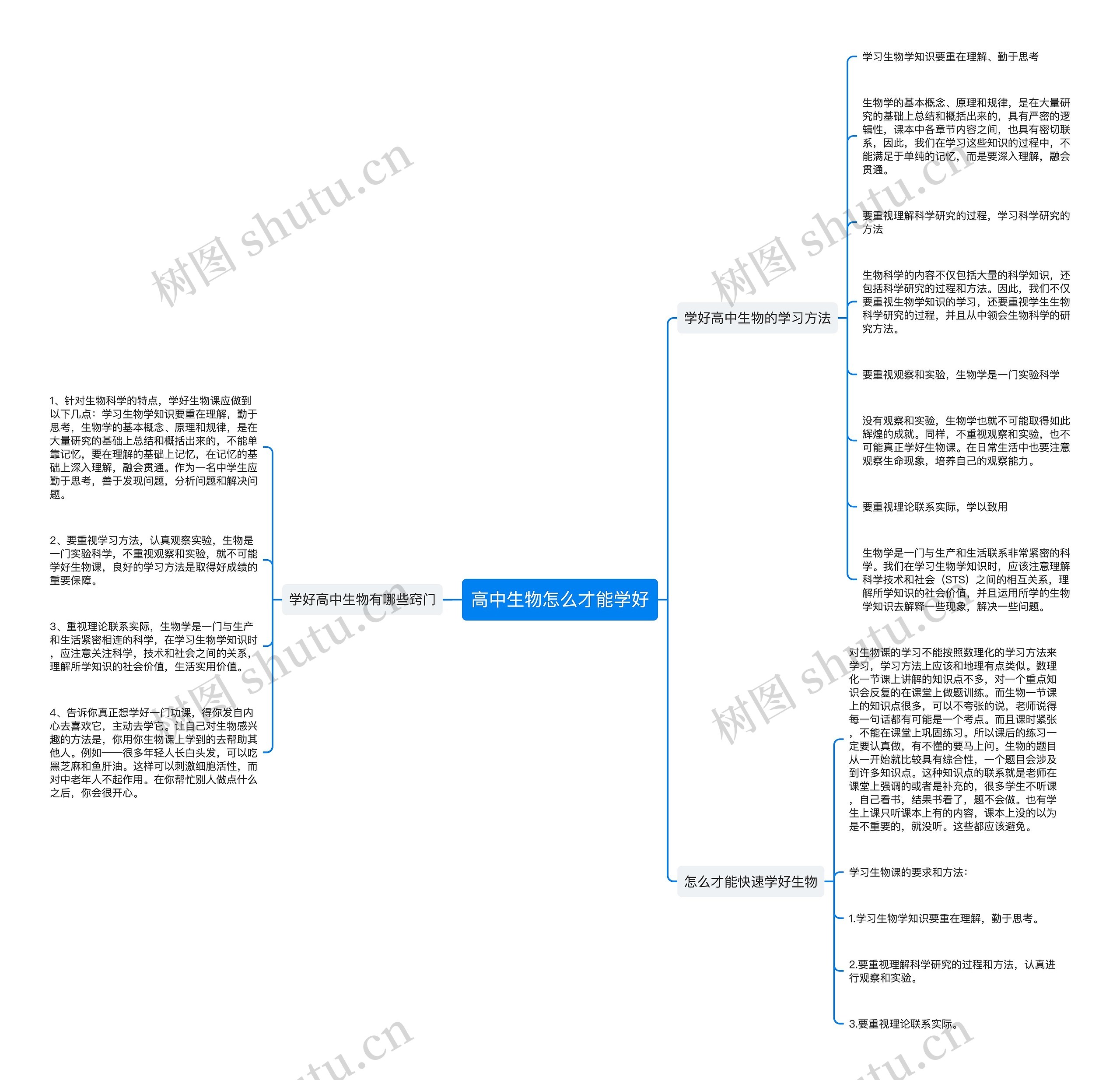 高中生物怎么才能学好思维导图