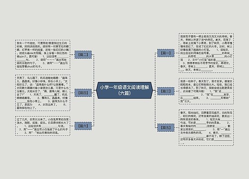 小学一年级语文阅读理解（六篇）