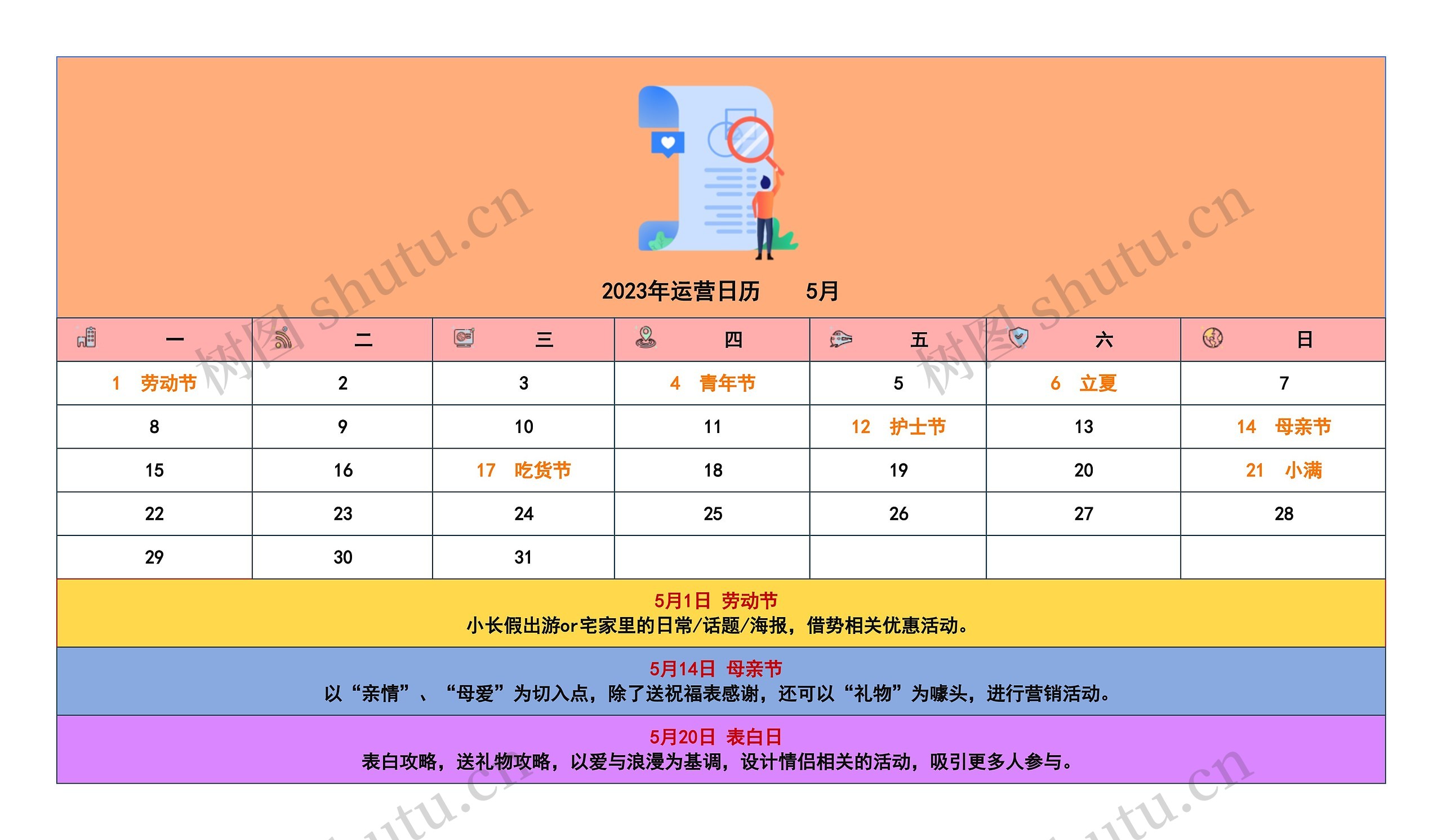 2023年运营日历    5月