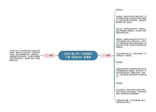北师大版小学一年级数学下册《发新书》说课稿 北师大版小学一年级数学下册《发新书》说课稿