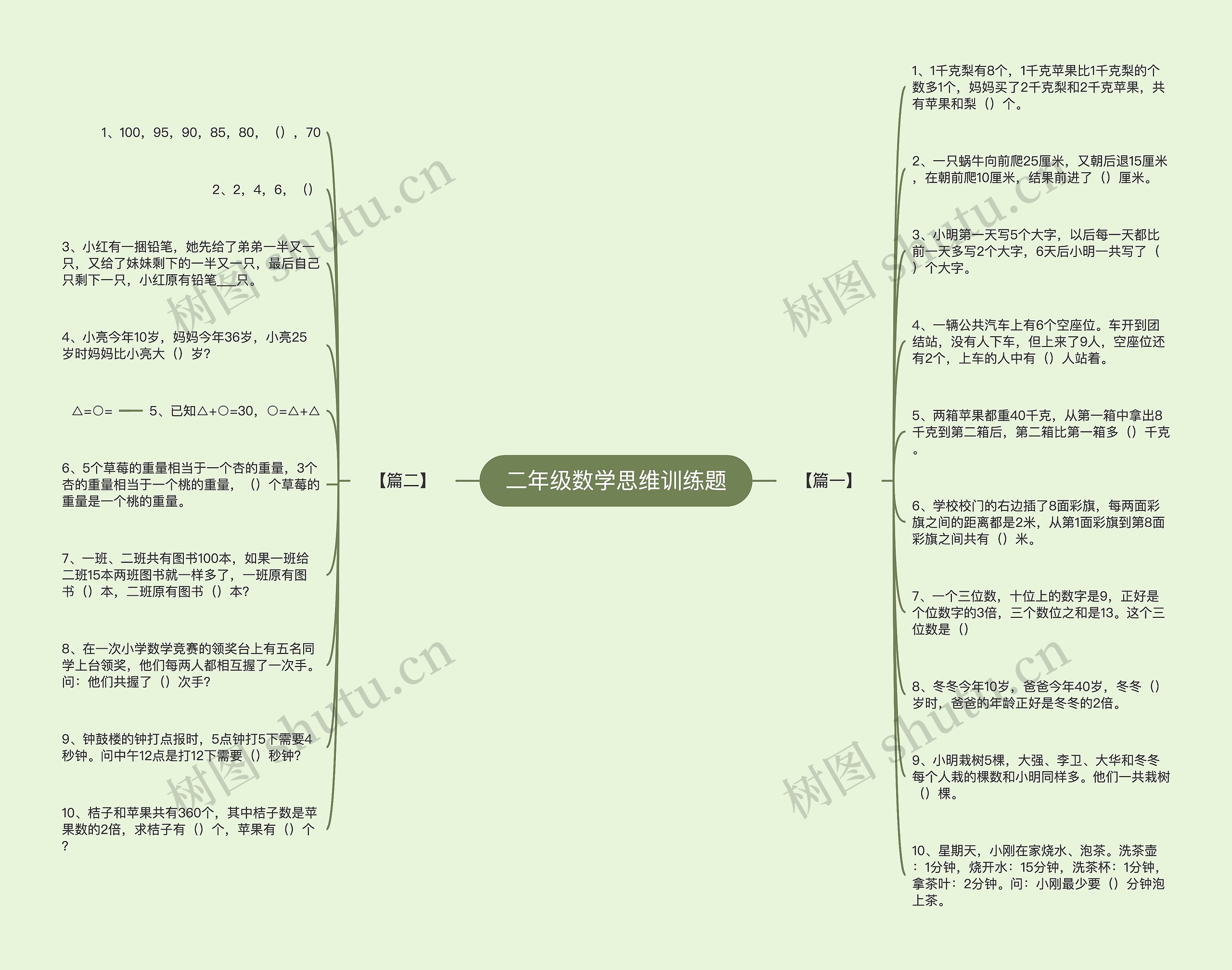 二年级数学思维训练题