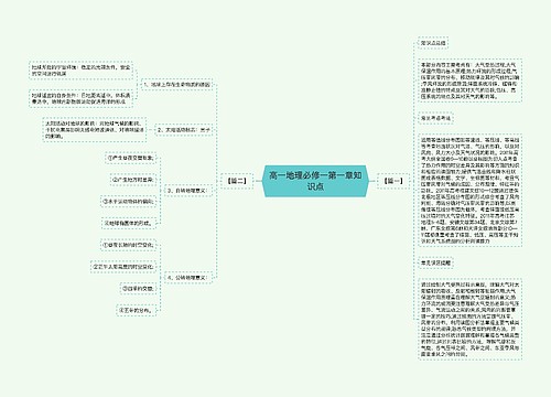 高一地理必修一第一章知识点