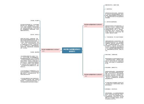 学好高中地理最有效的方法和技巧