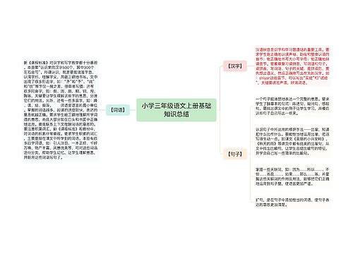 小学三年级语文上册基础知识总结