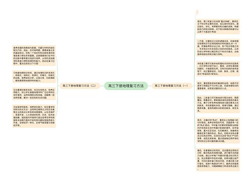 高三下册地理复习方法