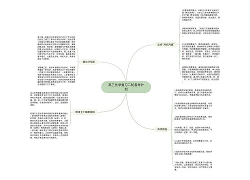 高三化学复习二轮备考计划