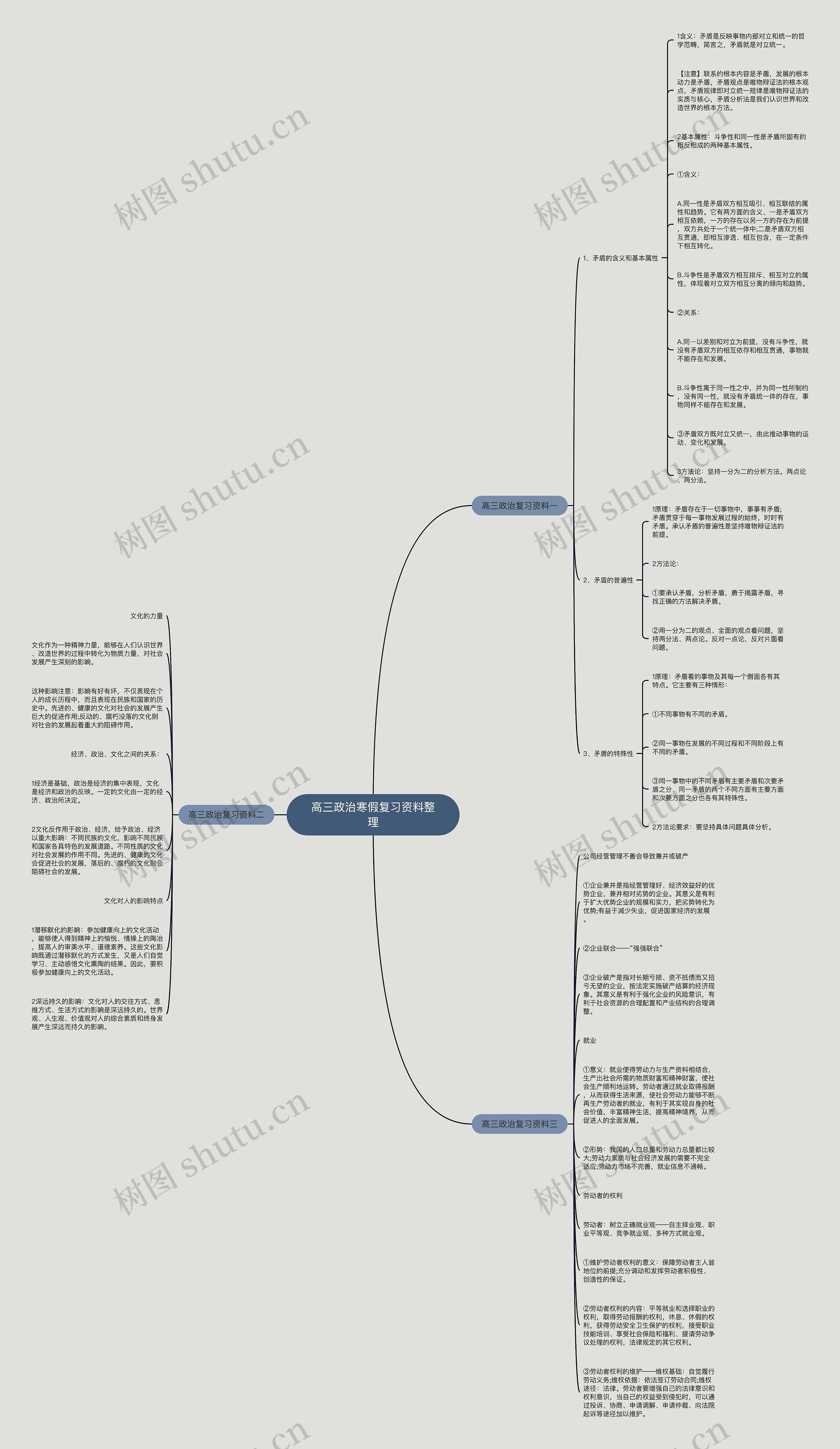 高三政治寒假复习资料整理思维导图