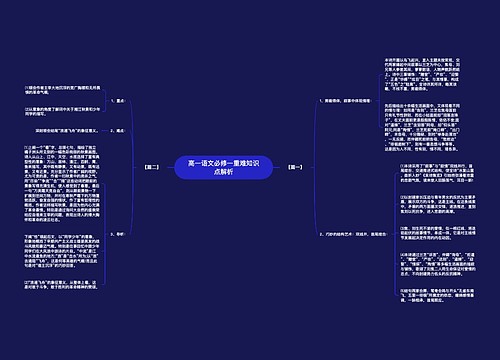 高一语文必修一重难知识点解析