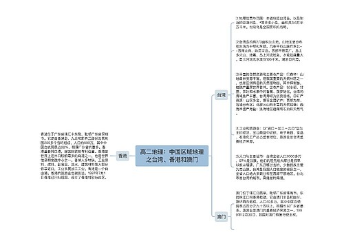 高二地理：中国区域地理之台湾、香港和澳门