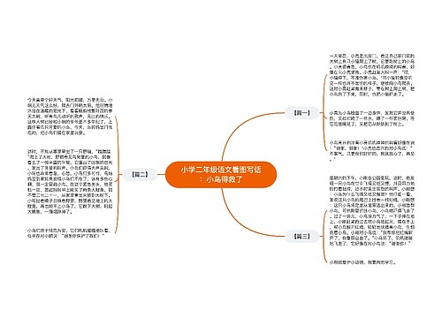 小学二年级语文看图写话：小鸟得救了