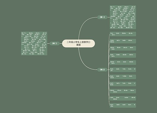 二年级小学生上册数学口算题