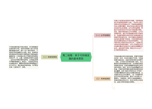 高二地理：关于可持续发展的基本原则