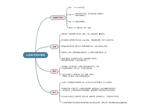 抖音流量解析账号资料填写的思维导图