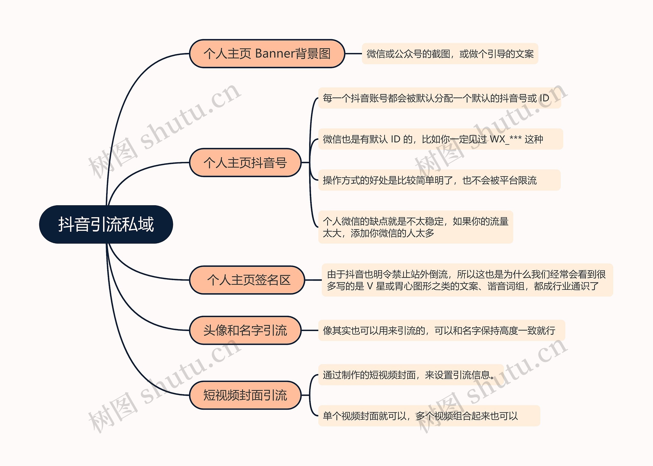 抖音流量解析抖音引流私域的思维导图