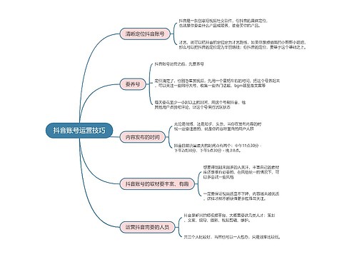 抖音流量解析抖音账号运营技巧的思维导图