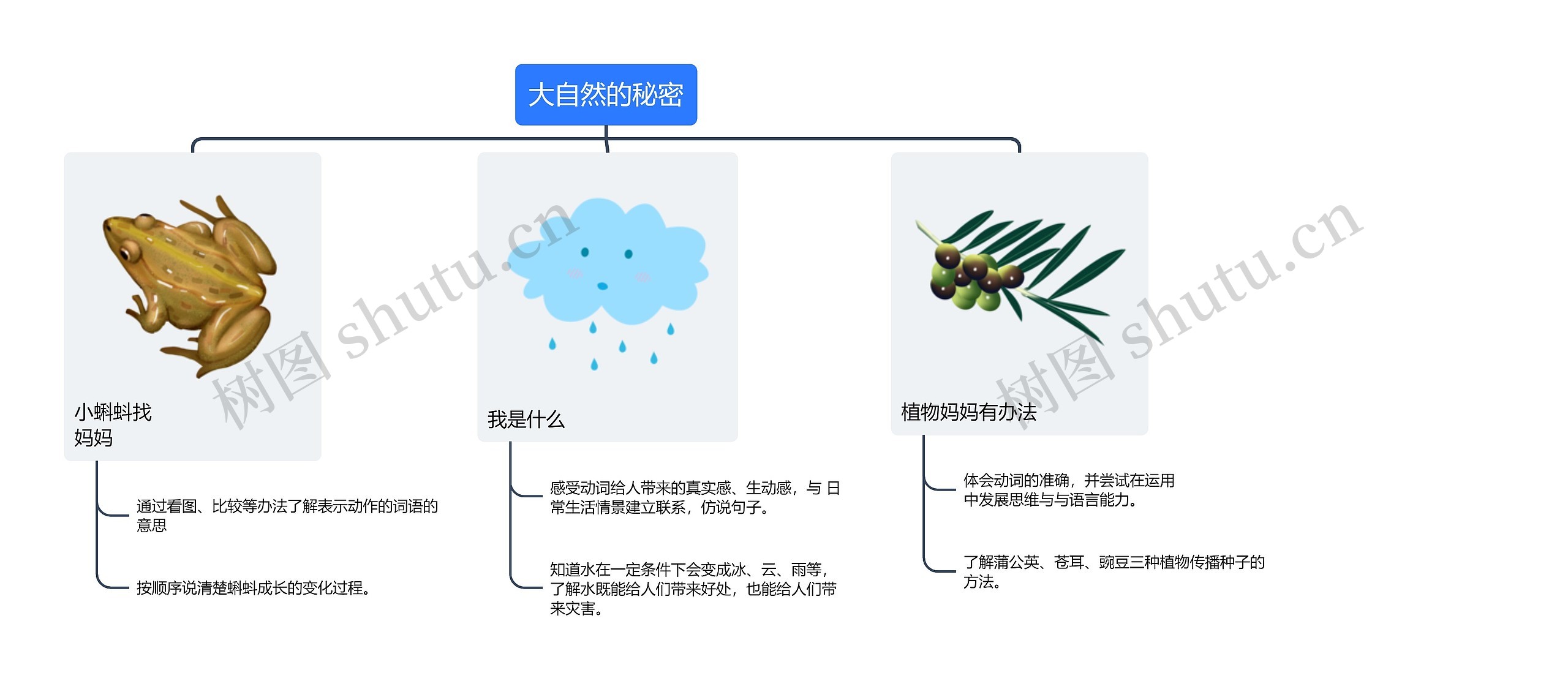 二年级上册语文第一单元：大自然的秘密思维导图