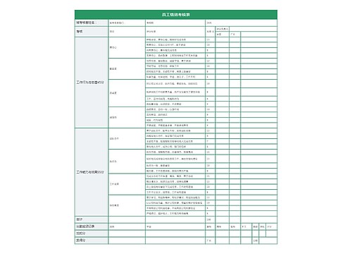 员工绩效考核表