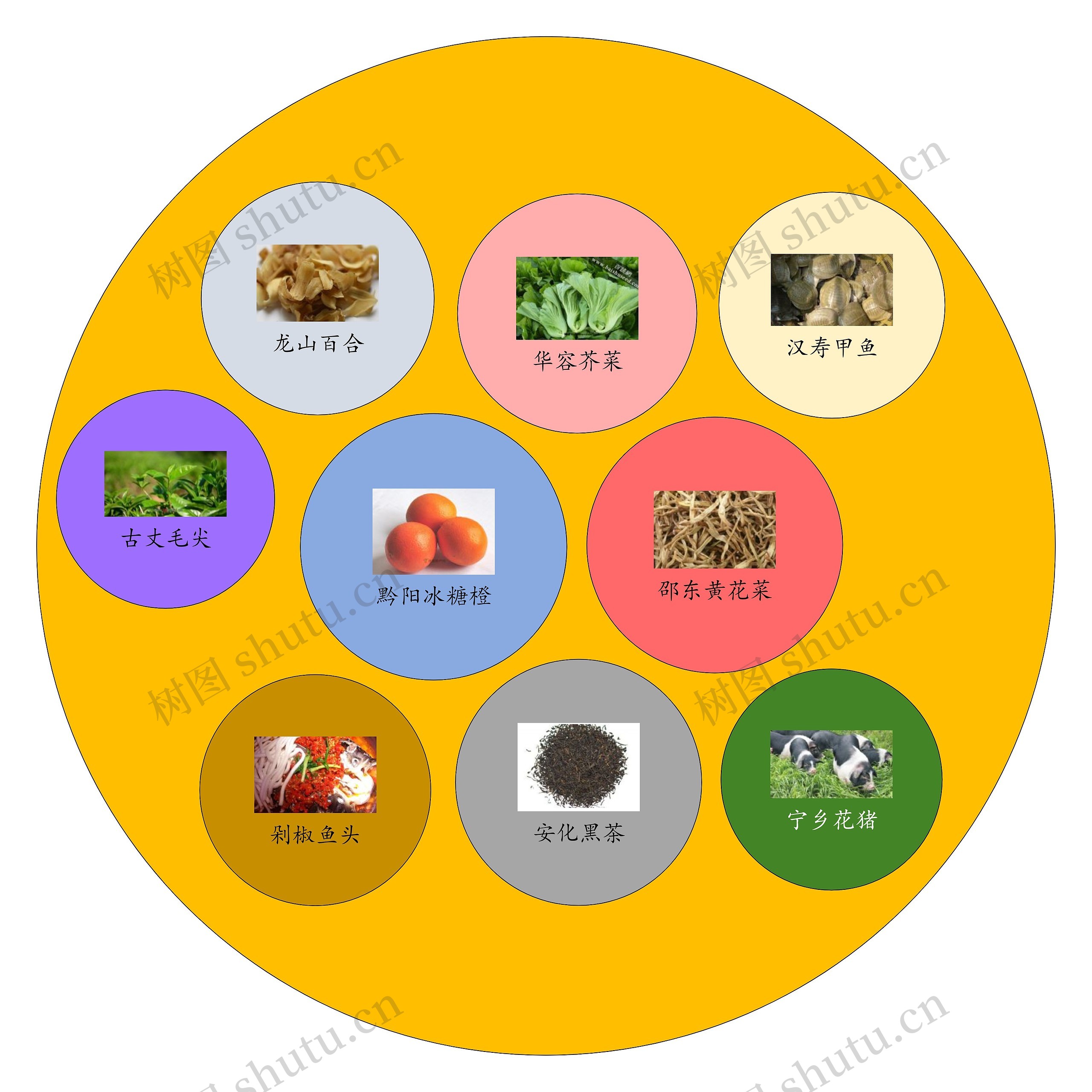 湖南特产圆圈圈思维导图高清图 湖南特产圆圈圈思维导图