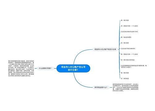 现金存入对公账户怎么写会计分录？