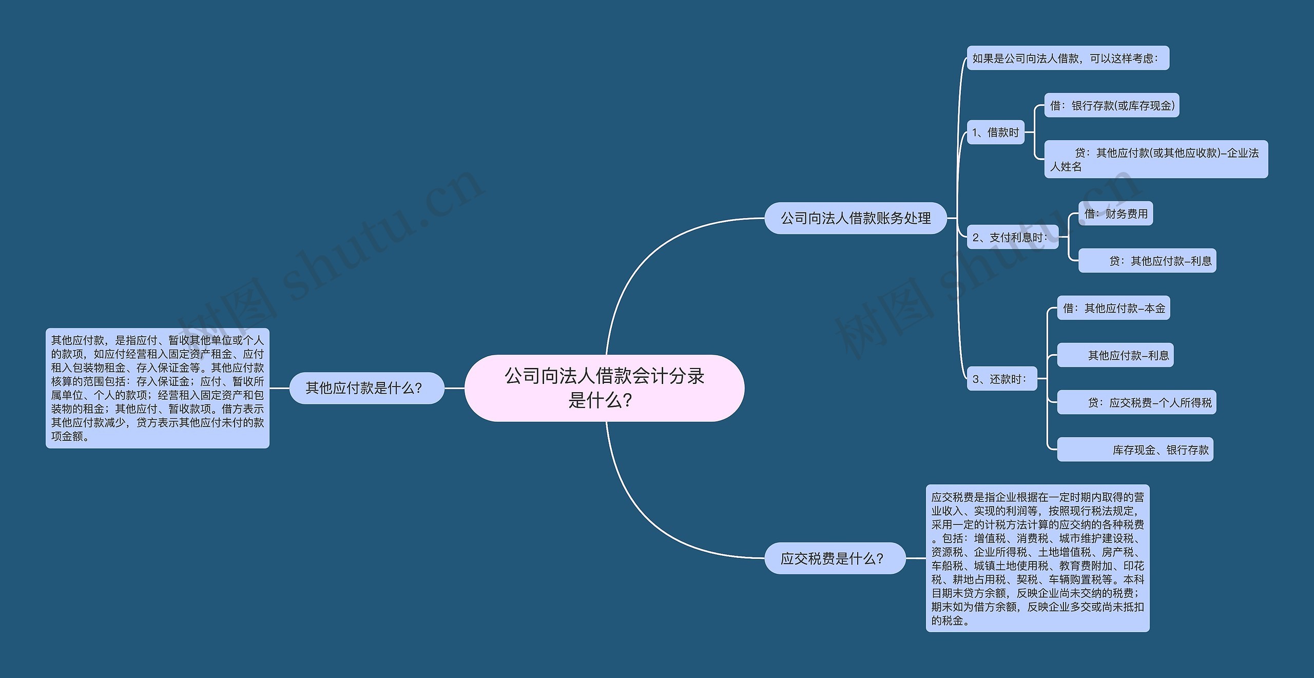 公司向法人借款会计分录是什么？思维导图