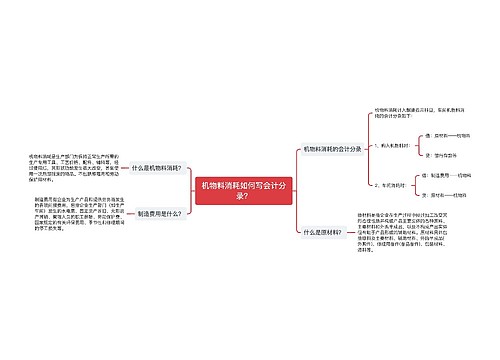 机物料消耗如何写会计分录？