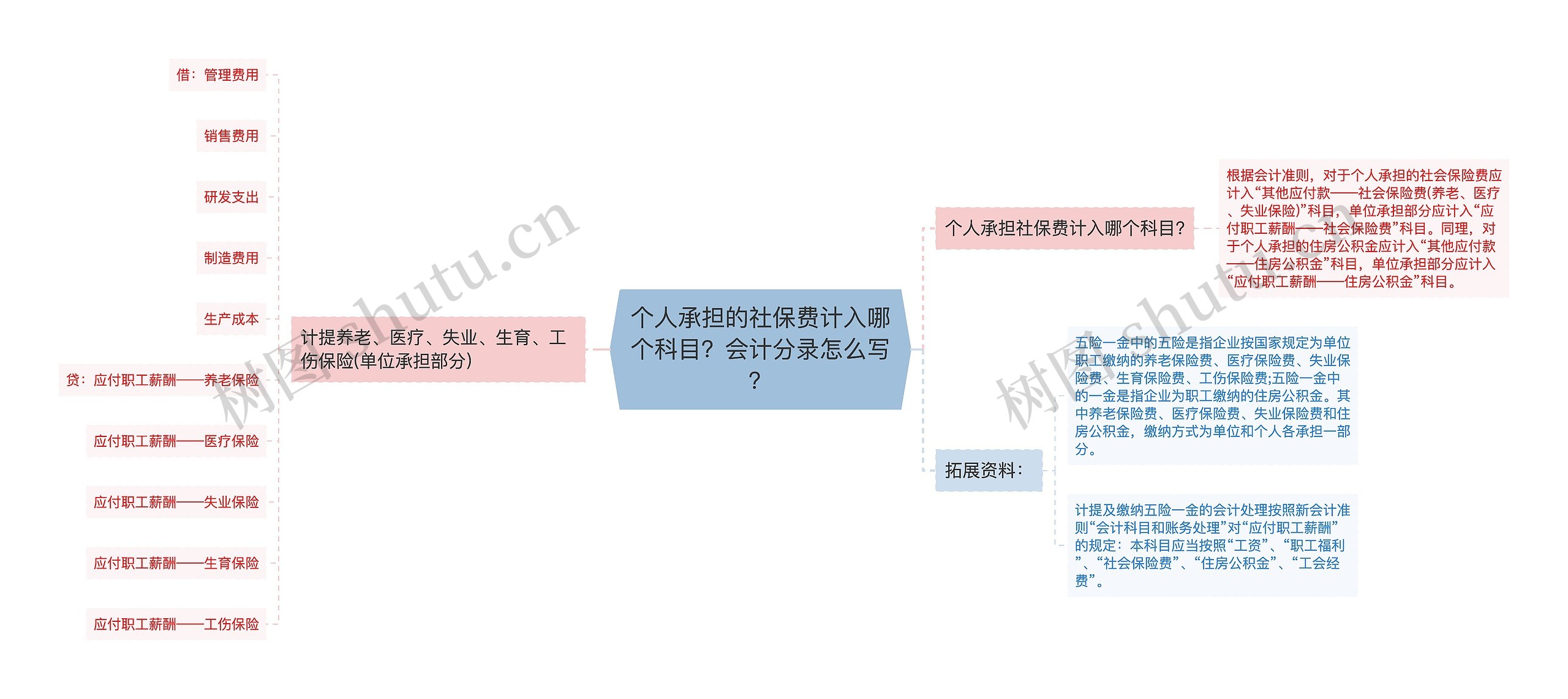 个人承担的社保费计入哪个科目？会计分录怎么写？