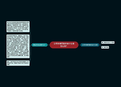 公司车辆罚款的会计分录怎么写？