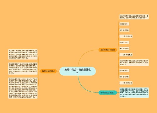 政府补助会计分录是什么？思维导图