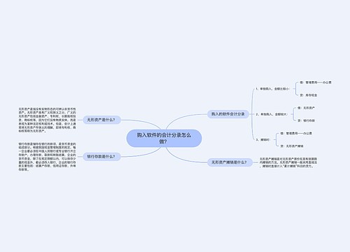 购入软件的会计分录怎么做？思维导图