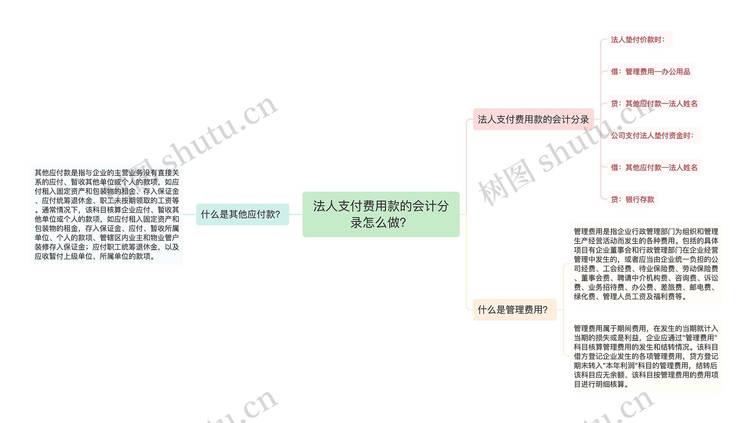 法人支付费用款的会计分录怎么做？