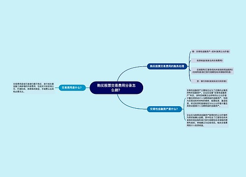 购买股票交易费用分录怎么做？