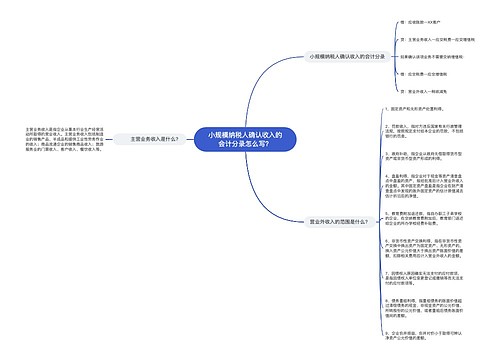 小规模纳税人确认收入的会计分录怎么写？思维导图