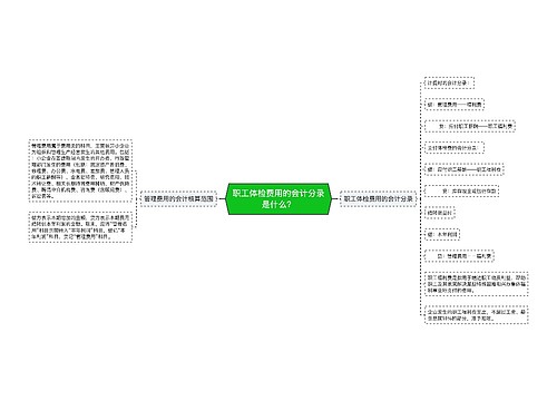 职工体检费用的会计分录是什么？