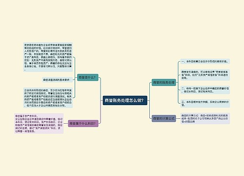 商誉账务处理怎么做？