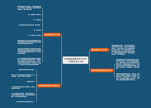 投资收益是哪类会计科目？附相关会计分录