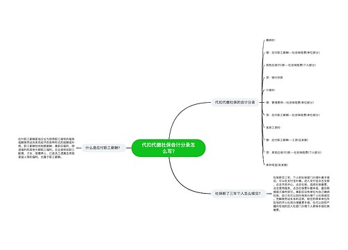 代扣代缴社保会计分录怎么写?思维导图
