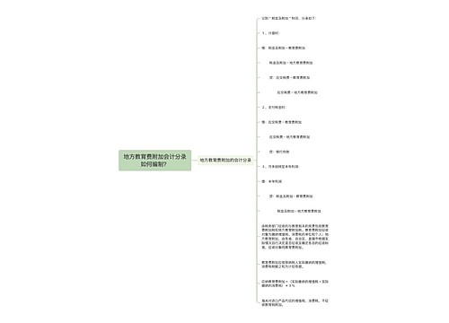 地方教育费附加会计分录如何编制？