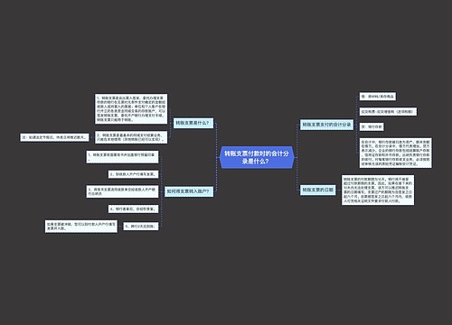 转账支票付款时的会计分录是什么？思维导图