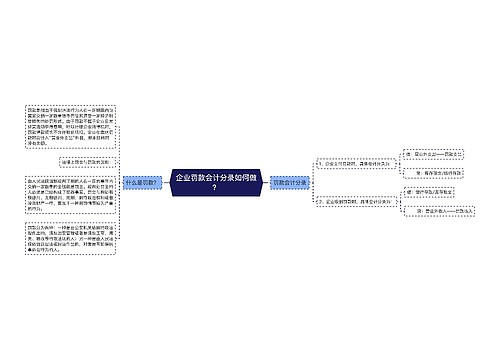 企业罚款会计分录如何做？