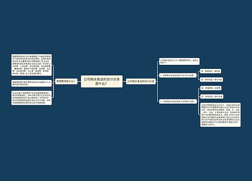 公司购买食品的会计分录是什么？思维导图