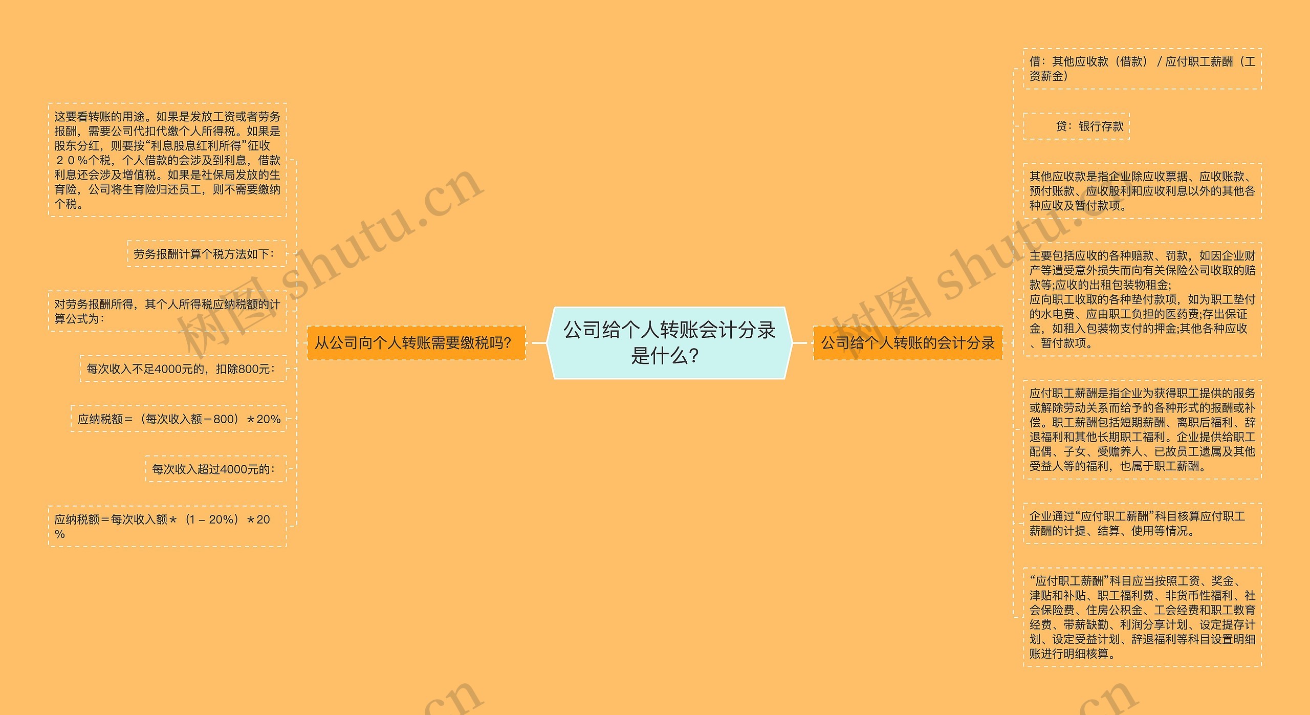 公司给个人转账会计分录是什么？思维导图