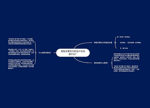 转账支票支付的会计分录是什么？思维导图